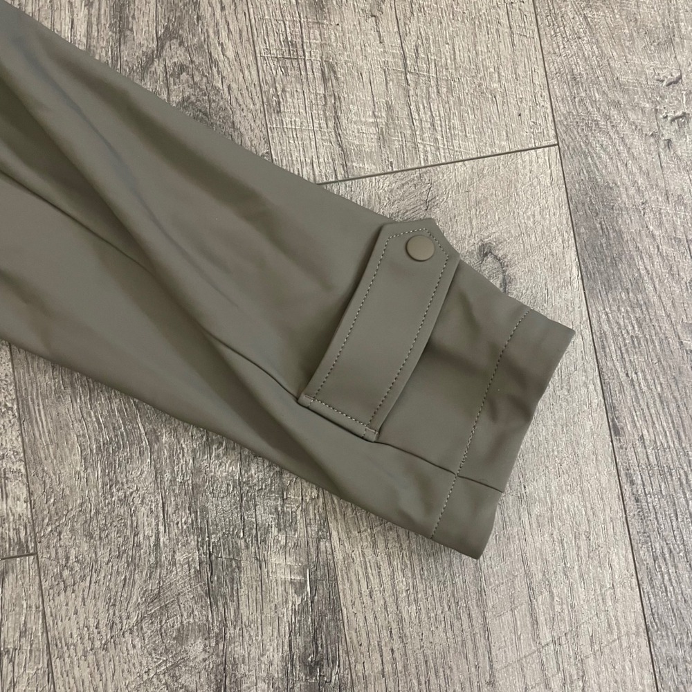 Athleta Stellar Trench Coat Olive Green Water Repellent Mesh Venting Womens L - Picture 10 of 13